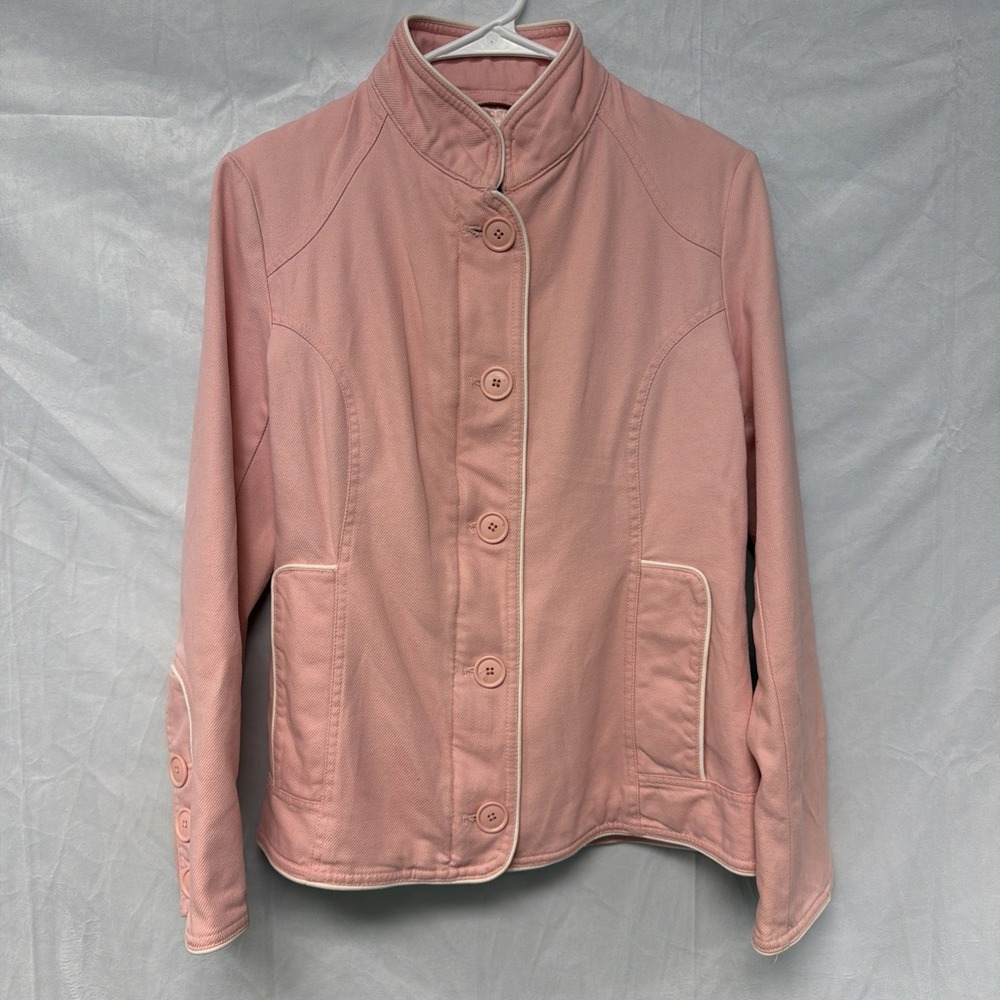 Pacific Trail Coat Womens Size‎ Small Pink Denim Button And Zip With Pockets